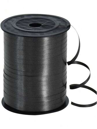 1 rol, 250 meter zwart krullint voor cadeauverpakking, ballonkoord, bruiloft, verjaardag, - Metallic glanzend lint voor boeketten en bloemeninpakpapier Valentijnsdag, Valentijnsdag, bruiloft, verjaardag