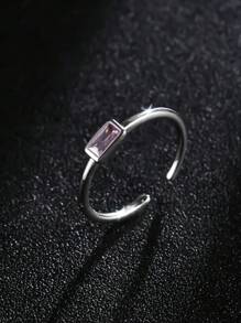 1pc Cross-Border Best Seller December Birthstone Fashion Silver Ring With Cubic Zirconia, Stackable Design Suitable For Daily Wear