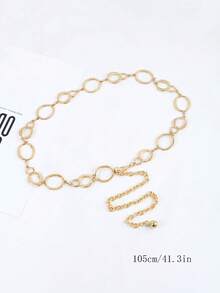Cadena de Cintura de Metal Estilo Punk, Accesorio de Moda para Atuendos de Chicas Modernas - Plateado - Ver 6