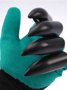 带爪式挖土机的园艺工作手套（用于种植）、防护防滑园艺手套、户外草坪庭院手套、植物固定夹、番茄棚架夹、黄瓜藤蔓夹