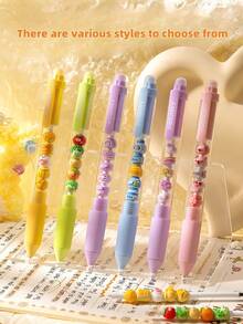 2/6支装可爱凝胶笔套装，0.5毫米圆珠笔尖，防晕染，书写流畅，握感舒适，适合日常书写、办公、签名，碳素墨水 - 串串樂中性筆 - 查看 10