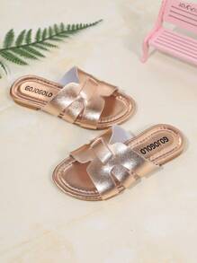 1 Pair Comfortable, Fashionable, Versatile, Lightweight And Classic Children's Fashion Slippers With Exposed Teeth For Girls (Suggested To Order One Size Larger)