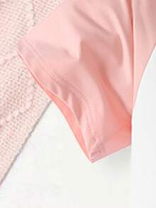 2pcs/Set Tween Girls Cherry Slogan Print Raglan Sleeve T-Shirt + Sport Shorts, Casual Activewear Set, Spring/Summer - Pink - View 10