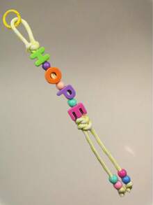 Custom Name Keychain - Handcrafted Beaded Bag Charm With Colorful Acrylic Letters|Dopamine Color Polyester Cord|Gift For Best Friend Daughter Teacher|Back To School Accessories|Women Girls Fashion Keyring Purse Clip - Multicolor - View 94