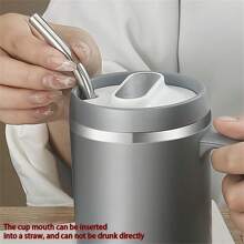 1 pièce Mug pour couple, cadeau très attrayant, en plastique avec couvercle, tasse à café et ustensile de boisson portatif