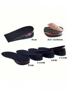 4 أزواج كاختيار للرجال والنساء لشريحات رفع الحذاء بارتفاع من 3 إلى 7.5 سم ، إدراج نعل سميك إسفنجي مبطن بوسادة هواء لزيادة الارتفاع، إكسسوارات الأحذية والأحذية الطويلة