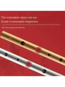 1pc Professional Irish Tin Whistle, C/D Key Metal Flute, Varnish Finish, High Pitch Range, Suitable For Performance And Music Practice - Multicolor - View 4