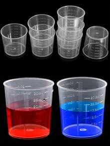 30ml/1oz 塑料刻度杯透明刻度杯，5/10/20 件透明环氧树脂混合杯，带 5/10/20 件木制搅拌棒，适用于树脂、环氧树脂、染色、混合涂料（5+5、10+10、20+20） - 數量 - 查看 6