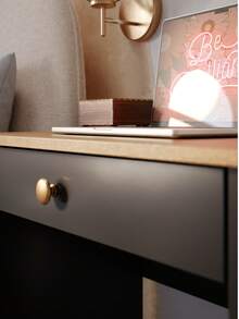 Desk Table For Computer Notebook Style 1 Drawer With Handle - White - View 4