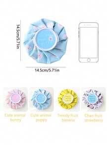 1 件卡通热水袋，充气防爆防漏植绒暖手宝，注水暖肚脐，设计可爱 - 彩色 - 查看 11