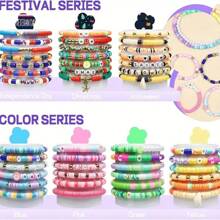 28 Colors Flat Round Polymer Clay Beads Craft Kit For Jewelry Making, Clay Spacer Beads For Bracelet, Necklace, Earring DIY, Suitable For Children And Adults, Includes Alphabet Beads