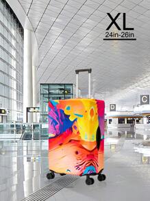 GUSTELL 1 Piece 18-29 Inch Tie-Dye Mixed Color Pattern Polyester Luggage Cover, Stretchable, Foldable, Washable, Scratch-Resistant Suitcase Protector, Portable For Travel, Vacation, Business Trip, Unisex Travel Accessories Summer Travel Essentials Vacation Holiday Back To School