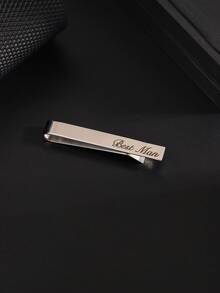 1pc Men's Fashion Elegant Wedding English Letter Groom Necktie Clip, Stainless Steel Material - Silver - View 15
