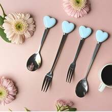 1/2/4/6件套豪华不锈钢叉勺套装 - 精致迷你餐具,镜面抛光 - 下午茶、婚礼、咖啡馆和旅行的理想之选 - 高品质餐具礼品,适合女性、毕业典礼、母亲节和周年纪念日 - 防锈 - 白色 - 查看 19