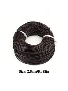 [优质牛皮绳] 耐用、有弹性的 78.74 英寸优质牛皮绳包 - 适用于 DIY 珠宝和工艺品，多色（黑色、棕色、铜色） - 非常适合手镯、项链、钥匙扣等 - 包括保养油 - 彩色 - 查看 21