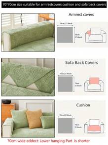 1pc Sofa Cushion Cover, Modern Minimalist Non-Slip Sofa Throw Blanket, All Season Machine Washable Dust-Proof Thick Plush Couch Cover, Green Living Room Decor Gift, Washable Non-Fading Soft Plush, Pet Friendly Fit L-Shaped Sofa And 1/2/3/4 Seats, Adjustable For Bedroom