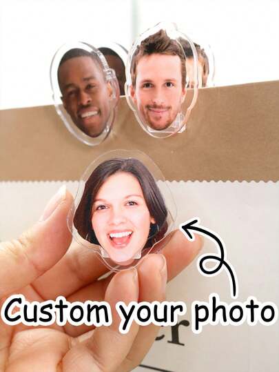 LICVIC Custom Acrylic Photo Clips,DIY Creative Clips,Personalized Picture Unique Clips,Birthday Gifts,Customized Fixed Clip Cartoon Decorations,Customizable Friends,Couples,Pet Photo Clips,Note Files And Other Unique Clips,Valentine Day Decor,Ornamental Fashionable,Unique Gifts,School,Home,Office,Graphic Print,Christmas Gift Supplies