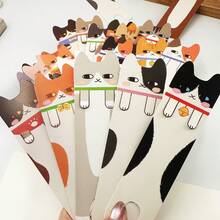 5件/10件/15件/20件/30件齐雨书签，30张卡通双面猫主题简约创意奇形书签，学生随机发货，返校