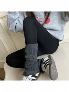 1 Peça Legging de Dança para Meninas, Calça Justas para Crianças, Meia-calça sem Pé para Bebês, Cor Sólida Preta, Meia-calça sem Pé Fina e Elástica, Meias de Dança Pretas, Casual Adequado para Uso Diário, Calça de Dança Estilo Fofo Escolar, Calça Sem Pé Regular para Primavera/Verão, Adequado para Reuniões Diárias de Estudantes e Combinação com Saias, Shorts, Sapatilhas, Temporada de Volta às Aulas, Calça Justa - Preto - Visão 3