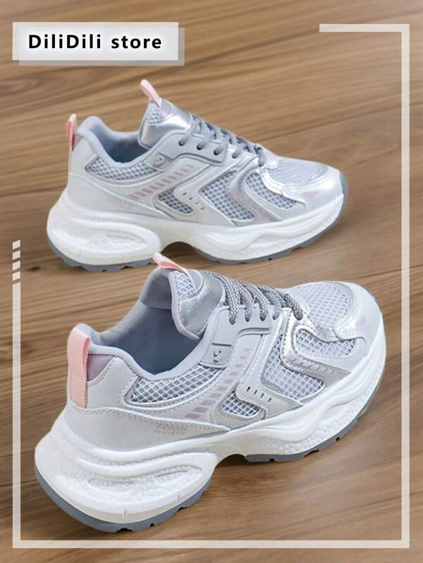 Damen Lässig Sportschuhe, flache Sneaker, Athletische Straßenlaufschuhe