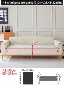 1件秋冬沙发靠垫套,现代简约防滑沙发毯,四季皆宜,可机洗,柔软防尘,适用于卧室、办公室、客厅L型沙发及1/2/3/4人沙发,米白色 - 白色 - 查看 19