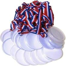 12 piezas Medallas de plástico con cordones, para manualidades, empresa, escuela, deportes, festivales, eventos de fiesta