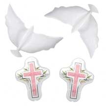 4 sztuki/zestaw balonów chrzcielnych, balony chrzcielne w kształcie krzyża na urodziny, pierwsza komunia święta, niech Bóg błogosławi chrzest, wesoły wystrój przyjęcia chrztu