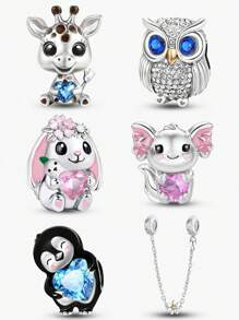 1 pièce Pendentif Charm en argent sterling 925 en forme de lapin, bille convenant aux bracelets, bijoux pour femmes DIY