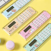 1pc 15cm Compact Durable Ruler With Calculator, Reward Gift, Office Drawing Pen Stationery (Some Accessories Sent Randomly) - Multicolor - View 7
