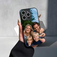 1pc Customizable Personalized Photo Pattern Multi-Color Soft-Touch Protective Phone Case, Compatible With IPhone Apple 11/12/13/14/15/16 Pro Max. Ideal Gift For Holidays, Anniversaries, Father's Day, Mother's Day, Thanksgiving, Halloween, Birthdays, For Boyfriends, Girlfriends, Family, Best Friends, Grandparents, Couples - Black - View 1