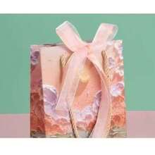 “1 个月光花开艺术手提袋 - 男士/女士节日和生日礼物包装，创意设计的纪念品礼品纸袋” - 淺粉色 - 查看 5
