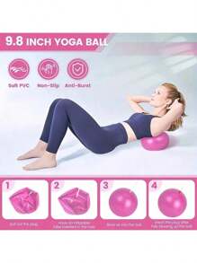 5 Peças Conjunto de Anel de Pilates, Conjunto de 5 Peças de Equipamento de Fitness Doméstico Feminino, Incluindo Bolas de Ioga, Faixas de Resistência de Ioga e Anéis de Glúteos Levantados, Uma Ótima Ferramenta para Exercícios de Fitness e Ioga Domésticos (O Material da Superfície é Espuma e é Normal Haver Amassados e Arranhões Durante o Transporte)