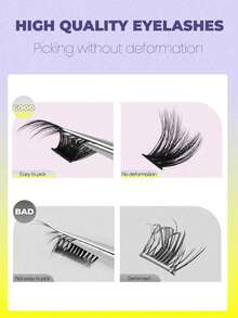 192/216 piezas Extensiones de pestañas individuales en racimos estilo C rizado largo, mezcla de bandeja, extensiones de pestañas de imitación de visón, extensiones de racimos de pestañas, racimos de pestañas, pestañas individuales, pestañas, pestañas postizas - Multicolor - Ver 7