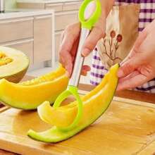 Edelstahl Fruchtsamententferner, Wassermelonen- & Cantaloupe-Fruchtfleischtrenner, Mango- & Drachenfrucht-Löffel, praktisches Küchengerät zum Schneiden und Servieren