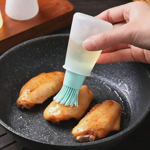 1pc | Silicone | With Scale And Lid | Kitchen Gadgets Outdoor Barbecue | Barbecue