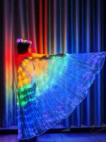 Elegant Exquisite Fairy LED Wings Cape Props, Wings Decoration Dance Photography Dress Up, Halloween Christmas Cosplay Costume Props, Birthday Party Outdoor Decoration Stage Performance Accessories, Adult Christmas Gifts (Without Batteries)