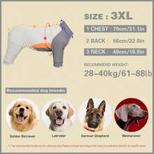 Pet ,Dog Clothes,Dog ,Dog Pajamas,Big Dog , Large Dog Pajamas, Anti Licking, Small Dog Pajamas,Post Surgery Recovery Dog Clothes, Large Dog Jammies,Long Sleeve Prevent Shedding,Doggy Air Conditioner Suit,Recovery Suit For Large Medium Bodysuit Dogs,Pet Summer Dreathable Costume,Extra-Large Elasticity,(Suitable For 10 - 120 Pounds) - Grey - View 13