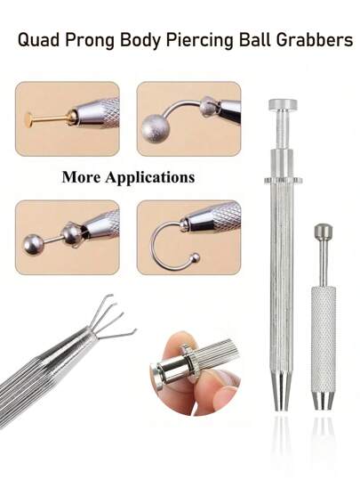 1/2pcs 4 Claws Ball Bead Holder, Pick-Up Tool, Crystal Prong Tweezers Catcher Grabbers, Piercing Jewelry Making Grasping Tools Y2k Skincare Goth Travel Essentials Pens Charms Sweats Hair Brush Strawberry Liquid Blush Bonnet