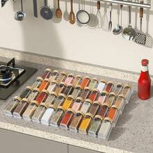 1pc/2PCS Spice Drawer Organizer Trays -Expandable, Acrylic, Custom Fit - Declutter Kitchen Drawers, Spice Jar Rack, Cabinets, Pantry