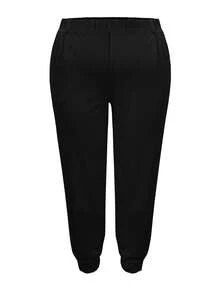 Quần dài nữ dáng ôm cạp cao thanh lịch dành cho mùa Thu/Đông - Màu đen tuyền, chất liệu polyester, có thể giặt máy, túi xéo và chi tiết cúc, phù hợp cho công sở, thường ngày và đi làm. - màu đen - Xem 3