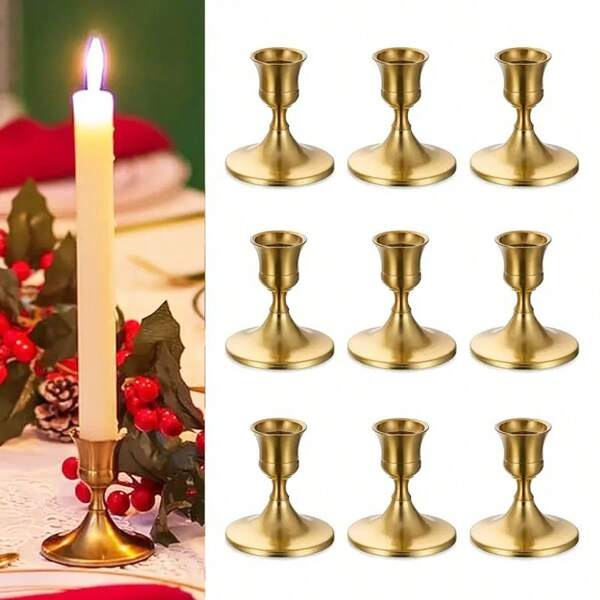1/2/4/6pcs Gold/Black Metal Bell Candle Holders, Metal Candle Stand Centerpieces For Dining Table, Wedding, Party, Restaurant Table Romantic Decor