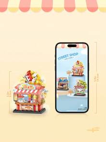 LOZ Micro-Blocks 日本街景模型玩具 - 食品店，3D 拼图玩具，290-360 件，适合男孩、女孩、学校、生日的礼物 - 彩色 - 查看 6