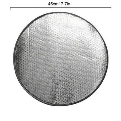 1 pieza Cubierta de volante de coche de verano de aluminio, protección de calor y anti quemaduras, cubierta plegable de película de aluminio, cubierta parasol, cubierta anti suciedad del volante del coche, cubierta del mango del coche, cubierta de volante de coche de película