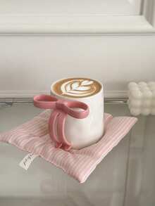 CMYD Studio 1pc 320ml Original Bowknot Design Ceramic Mug, Handmade Exquisite Coffee Cup, Suitable For Water, Latte, Milk, Birthday Gift - Multicolor - View 2