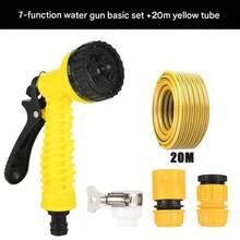 MangDong 10 米/20 米/30 米 5 件可调节多功能庭院喷嘴，连接水龙头用于家庭花园浇水、洗车高压 7 种模式喷枪、浴室、卫生间、拖把地板清洁、园艺浇水洒水器