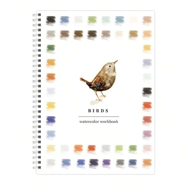 1pc Watercolor Book, Watercolor Book, Watercolor Special Coloring Book, For Art Creation, Watercolor Painting, Classroom Painting, Leisure Time To Relax,Mother's Day,Mom's Gift,Back To School,School Supplies