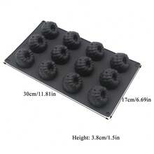 1 Khuôn silicon làm bánh pudding thạch tròn nhỏ, dụng cụ làm bánh brownie phủ xoài mâm xôi kiểu Pháp, khuôn làm bánh vỏ sò Madeleine chịu nhiệt, khuôn nến nhựa xà phòng thủ công tự làm - Nhiều màu - Xem 14