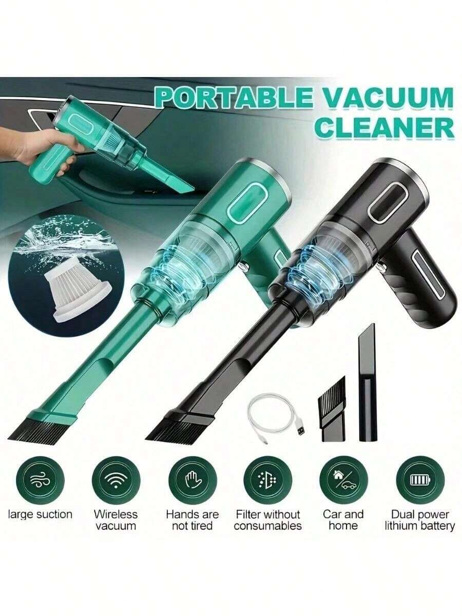 RAF 1 Set Penyedot Debu Genggam Tanpa Kabel, Dengan Kepala Sikat Panjang, Daya Hisap Kuat Portabel, Penyedot Debu Mini Cocok Untuk Membersihkan Mobil, Kantor, Ruangan Dan Rak