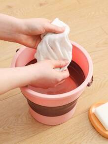 1pc Foldable Water Bucket, Portable Travel Car Fishing Bucket, Large Capacity Home Bathing Foot Soak Bucket, Thick Plastic