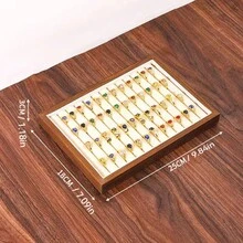 Khay trưng bày trang sức khuyên tai và nhẫn màu gỗ mun, hộp đựng trang sức đính hạt, quà tặng cho phụ nữ và bé gái nhân dịp tựu trường. - Nhiều màu - Xem 9